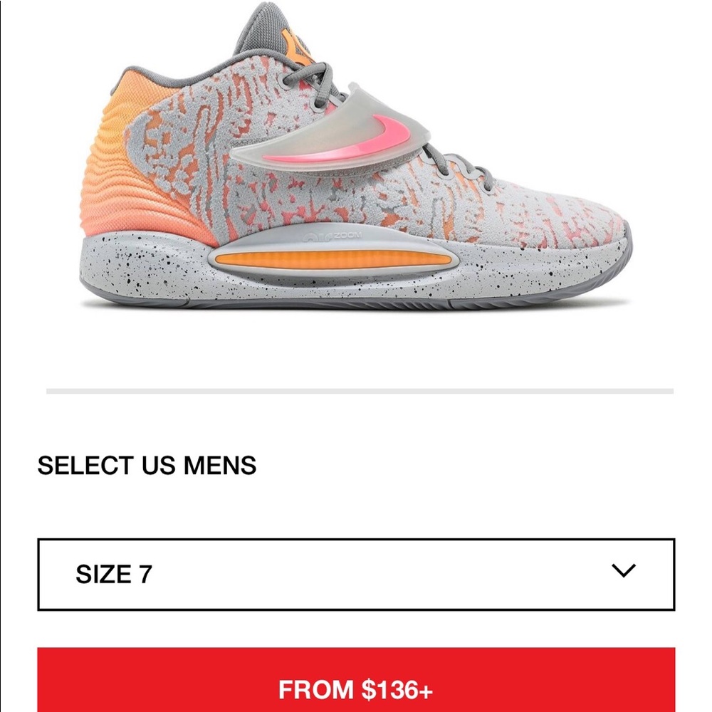 Nike KD 14 ‘sunset’ basketball shoes women size 8/men size 6.5. Only worn 1 time